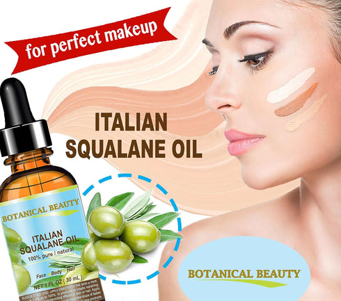 SQUALANE Italian Olive, 100% Pure Natural Undiluted Oil, 4 fl oz - Ultra-Pure Moisturizer for Face, Skin, Body