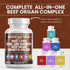 Clean Nutraceuticals Grass Fed Beef Liver Capsules - 3000mg - Premium Quality Supplement with Desiccated Beef Heart,