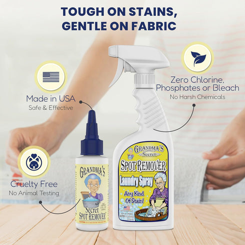 Grandma's Secret Spot Remover, 2 Ounce, Chlorine and Toxin-Free Stain Remover for Clothes