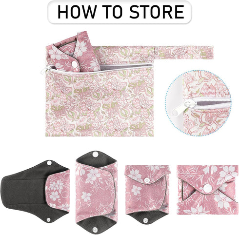 PHOGARY 7 Pcs Reusable Menstrual Pads, Reusable Sanitary Pads for Women, Washable Overnight Cloth Menstrual Pad Heavy