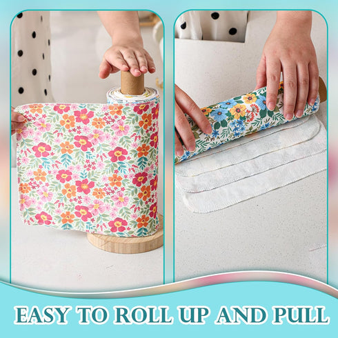 30 Pack Reusable Paper Towels - Washable Paperless Cloth Cotton Towels with Cardboard for Kitchen Bathroom