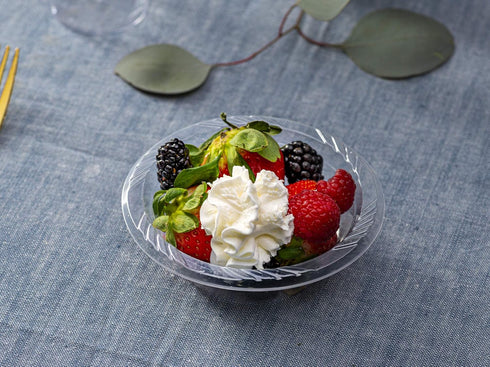 PLASTICPRO 5 Ounce Premium Crystal Clear Disposable Plastic Dessert Bowls, Pack of 40
