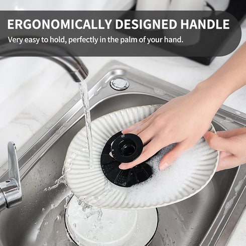 Silicone Sponge, BEAUTAIL Non-Scratch Scrub Sponges for Washing Dishes, Kitchen Fruit Vegetable Cleaning Brush, Long Lasting and Reusable Dishwashing Scrubber, Suction Up Hang Designed, 1 Pack, Black by BEAUTAIL