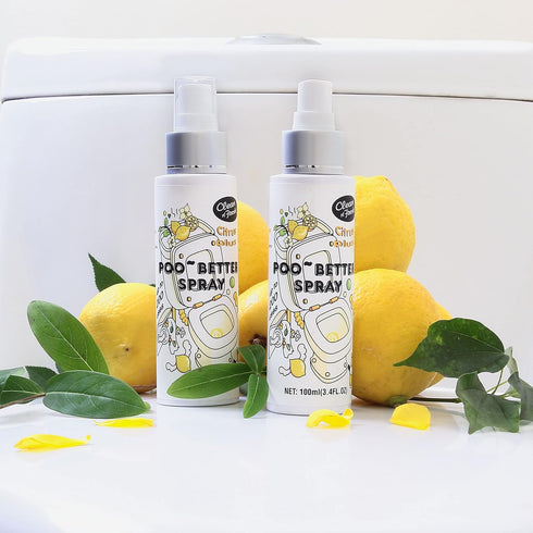 Clean-n-Fresh Toilet Spray, 6.8 Fl.oz Poo Spray, 100% Natural Plant Essential Oil Citrus Scent Bathroom Deodorizer