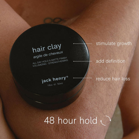 Jack Henry Premium Hair Clay for Men, Matte Finish, All Day Hold, Natural Scent, 1.6 oz