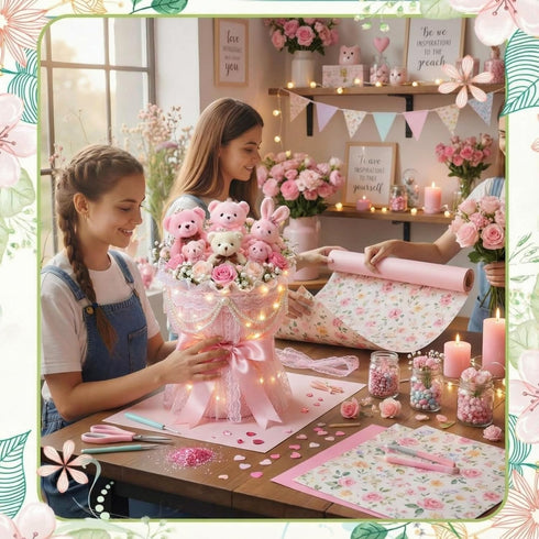 Weekgrat 40 Package 11.8 19.7 Inches Pcs Round Bouquet Shaping Cardboard Flower Wrapping Paper Stabilizer Bouquet