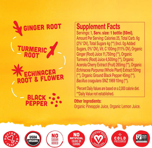 Immunity 4 Pack, 2 VIVE ORGANIC Organic Original Boost Shot FZ