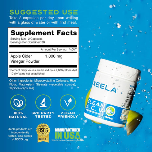 XEELA Apple Cider Vinegar Capsules for Weight Management - The Mother Formula