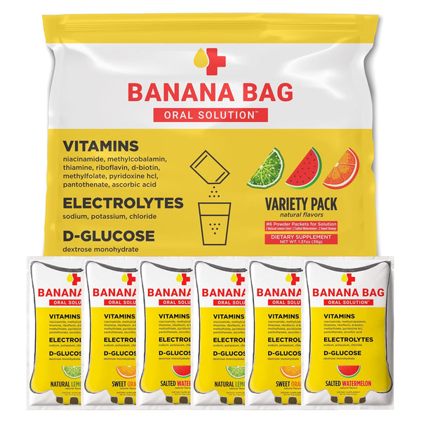 Banana Bag Oral Solution - Pharmacist Recovery Formula, Variety Pack of 6
