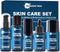 Men's Anti Aging Skin Care Kit - Unique Gifts for Him with Facial Cleanser, Scrub, Cream, Serum, Eye Cream