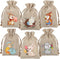 CCINEE 36PCS Easter Burlap Bags with Drawstring, Bunny Jute Goody Bags for Kids Party Favor Supply