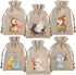 CCINEE 36PCS Easter Burlap Bags with Drawstring, Bunny Jute Goody Bags for Kids Party Favor Supply