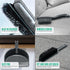 OVENTE Rubber Broom for Pet Hair Removal with Squeegee, Portable Lint Remover & Fur Brush Set, Grey