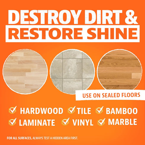 ANGRY ORANGE Hardwood Floor Cleaner, 32oz (2 Pack), Citrus Mint, Plant-Based Cleaning Agents, Destroys Dirt & Restores