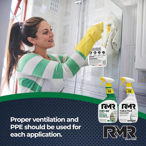 Pack 232 Oz RMR Mold Stain Eraser Max No-Scrub Tub & Tile Cleaner + Instant Mold & Mildew Stain Remover Spray