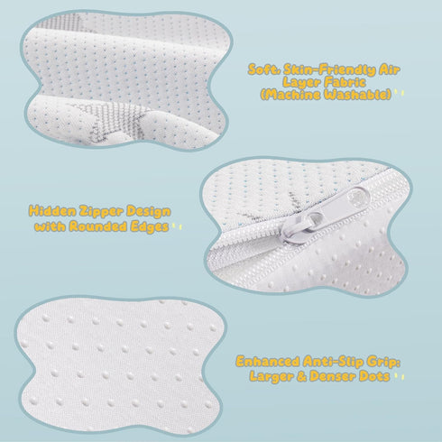 Kohentact Bed Rail Bumpers for Toddlers - Foam Guard with Adjustable Safety Straps & Non-Slip Grip, Breathable Air