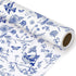 JarThenaAMCS Blue White Floral Wrapping Paper Roll, 17 Inch x 32.8 Ft Chinoiserie Flower Bird Gift Wrap Paper for Party