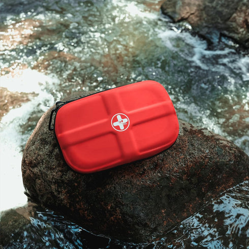 RHINO RESCUE First Aid Kit - Waterproof Portable Emergency Medical Kit for Travel, Home, Car, Camping (Red)