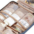 NISHEL Travel Toiletry Bag - Portable Hanging Organizer for Full-Sized Shampoo, Conditioner, Aegean-Blue