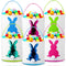 Saintrygo 6 Pieces Easter Bunny Basket Bags for Kids Canvas Easter Eggs Hunt
