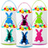Saintrygo 6 Pieces Easter Bunny Basket Bags for Kids Canvas Easter Eggs Hunt