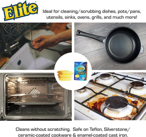 Elite All Purpose Cleaning Pad, 6 Pads (2x3pack), Non Scratch, Dish Sponge, Scrubber for Kitchen and Household Use