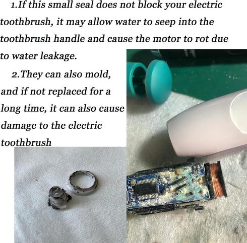 Upgraded Electric Toothbrush Shaft Rubber Sealing Parts, Fits for HX2400, HX6210, HX6300, Set of 2