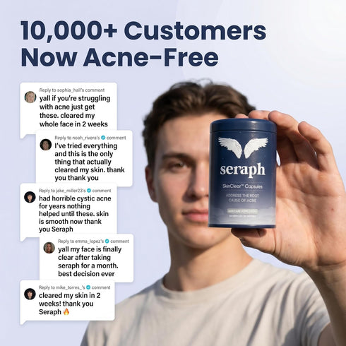 Seraph 60 Acne Supplement - Hormonal Acne Pills Treatment - Pimple Supplements for Women - Skin Clear Capsules