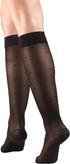 Truform Sheer Compression Stockings, 15-20 mmHg, Women's Knee High Length, Dot Pattern, Black, Small