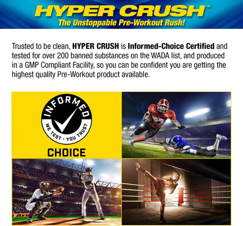 Maximum Human Performance Hyper Crush Pre Workout Powder | Increases Energy, Muscle Pumps, Strawberry Kiwi (30 Servings)
