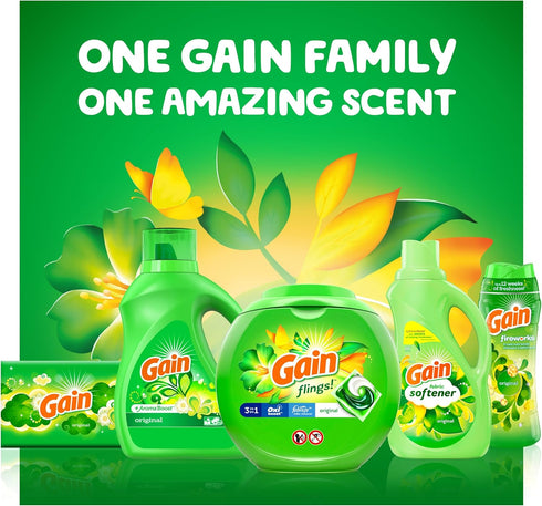 Gain + Aroma Boost Liquid Laundry Detergent, Original Scent, 128 Loads