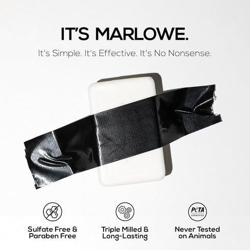 MARLOWE. No. 105 Bar Soap for Men, 7 oz Moisturizing Body Soap with Natural Extracts, Original Sage & Fir Scent