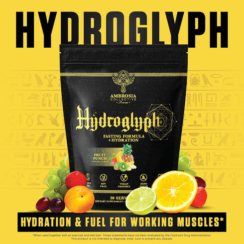 Ambrosia Hydroglyph Intraworkout Formula - BCAA + EAA + Electrolytes Hydration Powder, 0g Sugar (Fruit Punch)