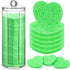 Sieral 120 Pcs Compressed Facial Sponges with Container, Disposable Sponge Pads for Cleansing, Makeup Removal, Green,
