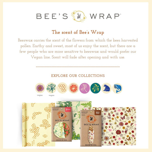 Bee's Wrap Reusable Beeswax Wraps for Food - Honeycomb Bread Wrap, Eco-Friendly Storage Bags