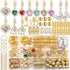 NAISKA 140Pcs Gold Hair Jewelry for Braids, Rhinestone Dreadlocks Accessories, Butterfly Braid Clips for Women