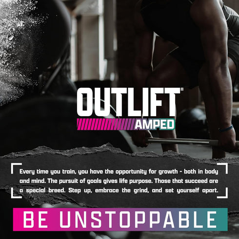 OUTLIFT Amped Max Dosed HIGH STIM Pre Workout Powder, 6G Citrulline, 3.2G Beta Alanine, Strawberry Watermelon (22