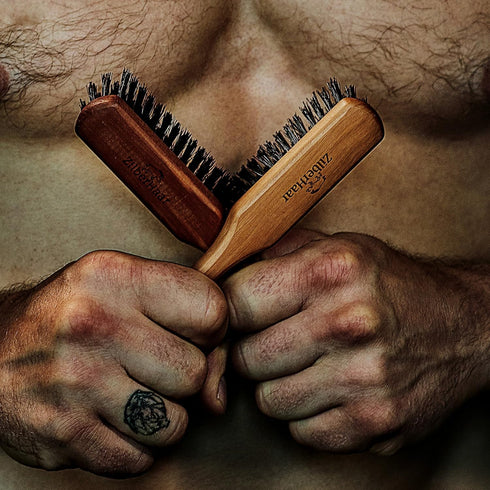 ZilberHaar Regular Beard Brush with Soft Boar Bristles, Essential for Beard Care Kits