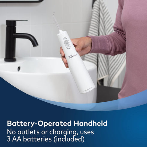 Waterpik Cordless Water Flosser, Battery Operated & Portable for Travel & Home, ADA Accepted, White WF-02