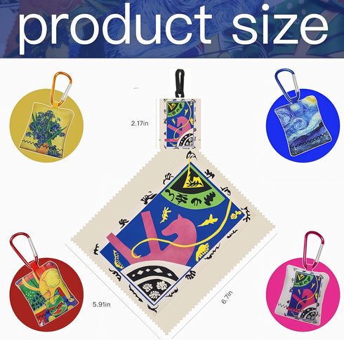 YCCHN 4Pcs Glasses Cleaning Cloth,Microfiber Cleaning Cloths,Lens Cleaning Cloth for World Classic Art