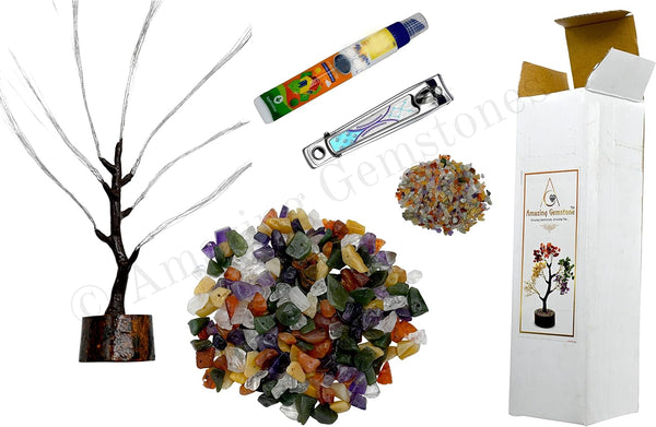 Multi Gemstone Chakra Decor Crystal Tree DIY Kits for Adults Kids, Makes
