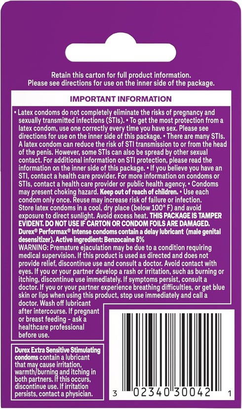 Pack, 3 Count Durex Pleasure Assorted Premium Lubricated Condoms