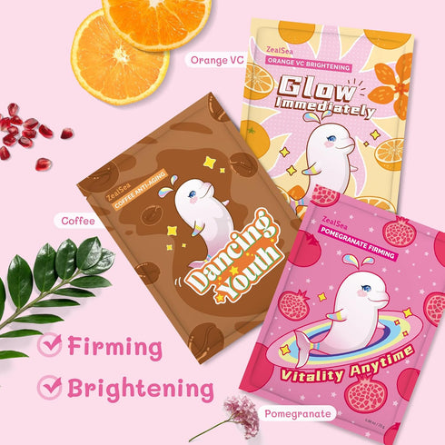 ZealSea Sheet Mask Skin Care (Pack of 7) Beauty Facial Mask Spa Face Mask Birthday Party gifts Women, Men kids Girls - Hydrate, Brighten, Moisturize,Soothe for All Skin Types