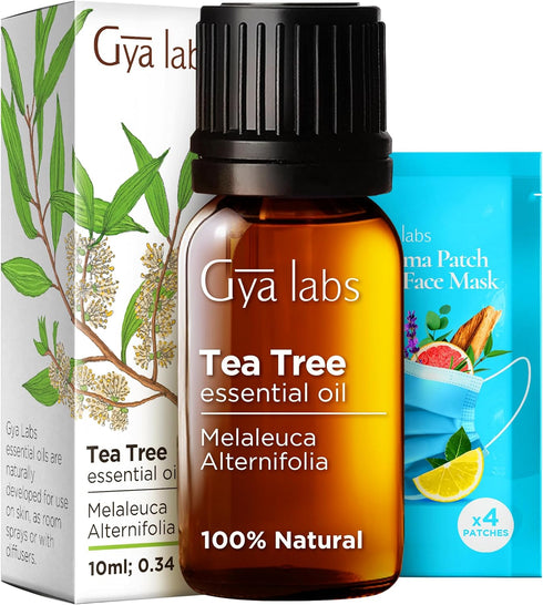 Set Set 2x0.34 oz Melissa Essential Oil for Diffuser & Tea Tree Oil for Skin - Aromatherapy Grade Essential Oils - fl