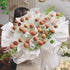 Gold Edge Flower Wrapping Paper, 20 Sheets White Waterproof Florist Bouquet Wrap 22.8*22.8 Inches for DIY Craft