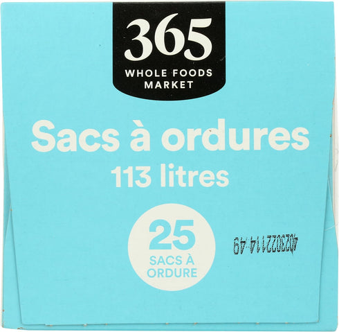 365 by Whole Foods Market Flexible Drawstring Trash Bags, 30GL, 25 Count