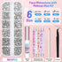 SFX Makeup Face Glue with 3600Pcs Flatback Eye Gems, Rhinestone Crystal, Tweezers, and Skin Adhesive for Cosplay
