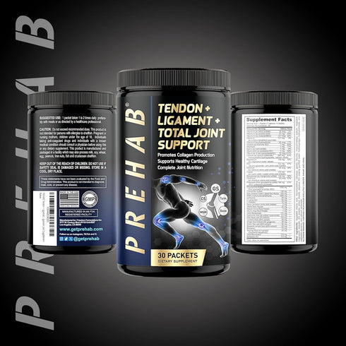 PREHAB Total Joint Support Supplement - 40 Ingredient Super Complex for Athletes, Glucosamine, Chondroitin