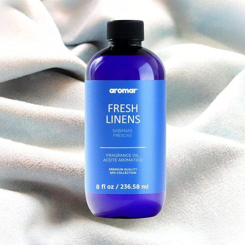 AROMAR Fresh Linen Premium Fragrance Oil - Long-Lasting Aroma for Aromatherapy, Relaxation & Household Uses - 8oz