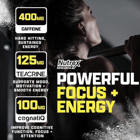 OUTLIFT Amped Max Dosed HIGH STIM Pre Workout Powder - 6G Citrulline, 3.2G Beta Alanine, Blueberry Lemonade, 22 Servings